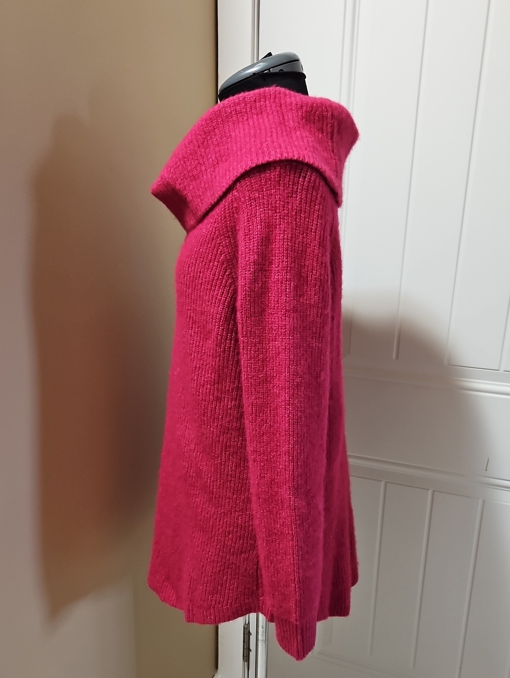 Tahari Pink Merino Wool Blend Cowl Neck Sweater XL - Picture 5 of 13